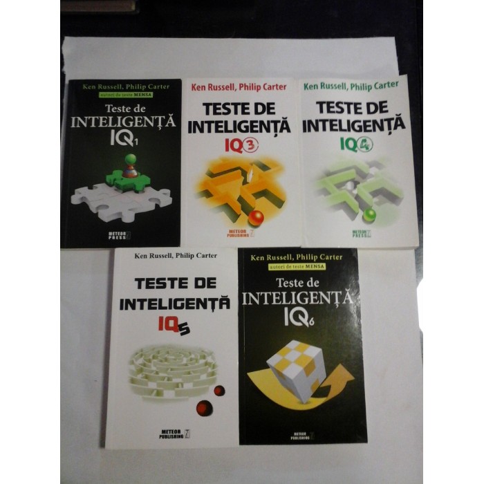    TESTE  DE  INTELIGENTA (5 volume)  IQ-1;  IQ-3;  IQ-4;  IQ-5;  IQ-6  -  Ken RUSSELL * Philip  CARTER 